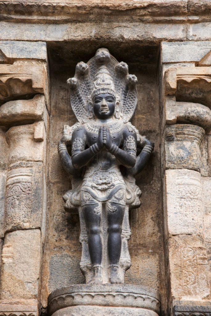 Nagaraja on the southern side of the Agra mandappa, Airavatesvara Temple, Darasuram, Tamil Nadu, India